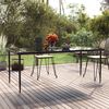 vidaXL Table à dîner de jardin Noir 200x100x74cm Acier et verre trempé