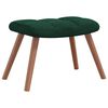 vidaXL Chaise &agrave; bascule avec repose-pied Vert fonc&eacute; Velours