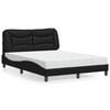 vidaXL Lit avec matelas Hvar noir 140x190 cm similicuir