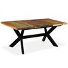 vidaXL Table à manger Bois récupération massif et croix en acier 180cm