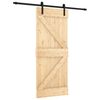 vidaXL Porte coulissante Naturel et noir 85 x 210 cm