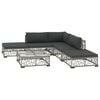vidaXL Salon de jardin 6 pcs avec coussins r&eacute;sine tress&eacute;e gris
