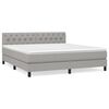 vidaXL Sommier &agrave; lattes de lit avec matelas Gris clair 160x200cm Tissu