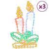 vidaXL Figurines de bougies de Noël avec 144 LED 3 pcs 70x42 cm