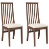 vidaXL Chaises &agrave; manger coussins 2 pcs marron bois massif caoutchouc