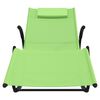 vidaXL Chaises longues &agrave; bascule lot de 2 vert acier et textil&egrave;ne