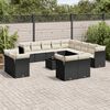 vidaXL Salon de jardin avec coussins 14 pcs noir r&eacute;sine tress&eacute;e