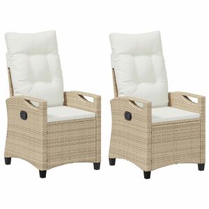 vidaXL Chaise de jardin 2 pc Beige et cr&egrave;me Acier et Polyester