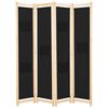 vidaXL Cloison de s&eacute;paration 4 panneaux Noir 160x170x4 cm Tissu