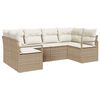 vidaXL Ensemble de canap&eacute; de jardin 6 pc Beige et blanc polyrotin