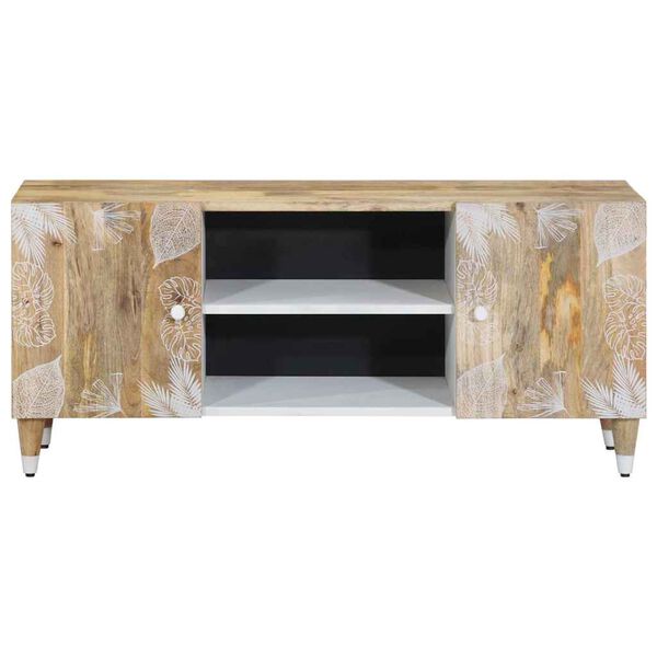 vidaXL Meuble TV 105x33,5x46 cm bois massif de manguier