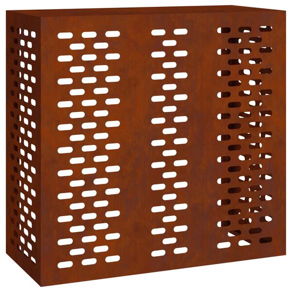 vidaXL Housse de climatiseur Rouill&eacute; 110 x 50 x 105 cm Acier patin&eacute;