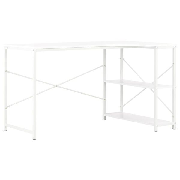 vidaXL Bureau d'ordinateur Blanc 120x72x70 cm