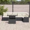 vidaXL Ensemble de canap&eacute; de jardin avec coussin 7 pcs Noir Poly rotin