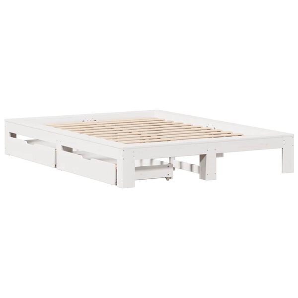 vidaXL Cadre de lit sans matelas blanc 160x200 cm bois de pin massif