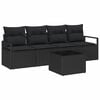 vidaXL Ensemble de Canap&eacute;s 5 pc 4-Nombre de places Noir polyrotin
