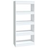 vidaXL Biblioth&egrave;que/S&eacute;parateur de pi&egrave;ce Blanc brillant bois ing&eacute;nierie