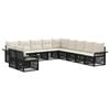 vidaXL Ensemble de canap&eacute; de jardin 11 pc Noir polyrotin