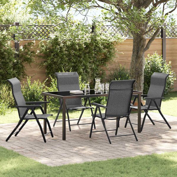 vidaXL Ensemble de salle &agrave; manger pour jardin 5 pcs Gris
