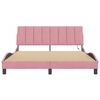 vidaXL Cadre de lit avec LED sans matelas Hanko rose 160x200 cm velours