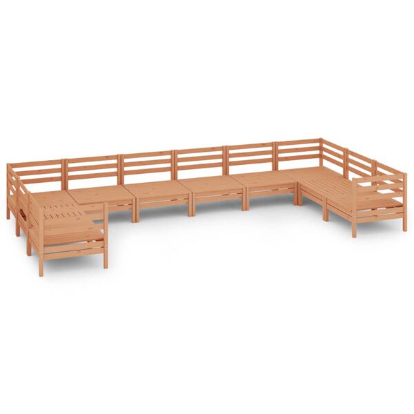 vidaXL Salon de jardin 10 pcs Marron miel Bois de pin massif