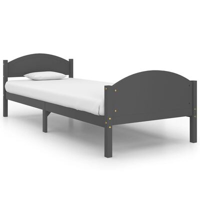 vidaXL Cadre de lit sans matelas gris foncé pin massif 100x200 cm