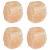 vidaXL Supports de bougies en sel 4 pi&egrave;ces Rose Sel de Roche