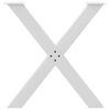 vidaXL Pieds de table &agrave; manger en forme de X, 2 pi&egrave;ces, blanc, 70 x (72-73) cm, acier