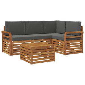 vidaXL Ensemble de canap&eacute;s d'ext&eacute;rieur 5 pc Naturel et Anthracite