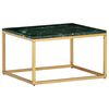 vidaXL Table basse Vert 60x60x35 cm Pierre v&eacute;ritable et texture marbre