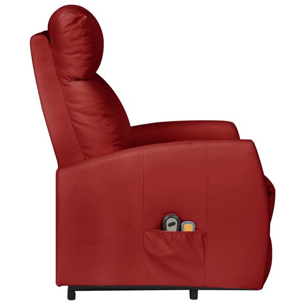 vidaXL Fauteuil de massage Rouge bordeaux Similicuir