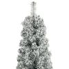 vidaXL Sapin de No&euml;l mince avec support et flocon de neige 300 cm PVC
