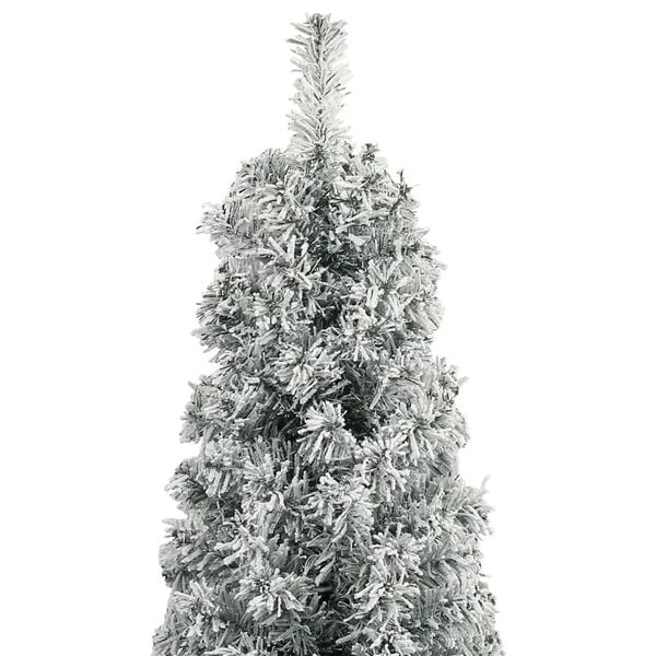 vidaXL Sapin de No&euml;l mince avec support et flocon de neige 300 cm PVC