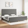 vidaXL Cadre de lit sans matelas gris fonc&eacute; 200x200 cm tissu