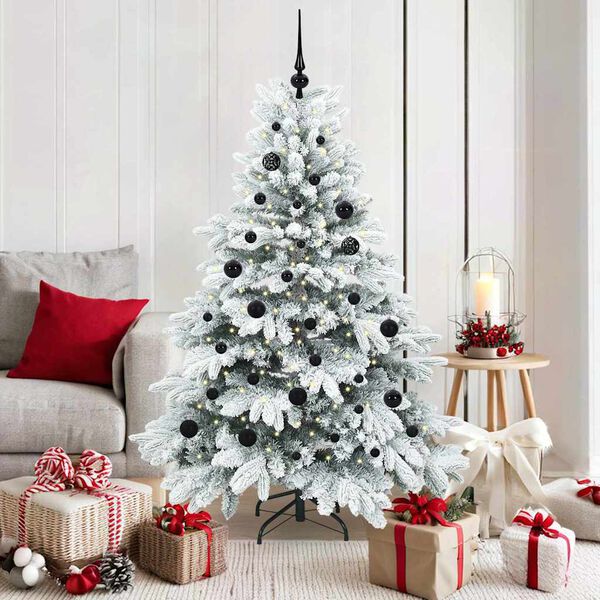 vidaXL Sapin de No&euml;l artificiel avec 150 LED Blanc 150 cm PE et PVC