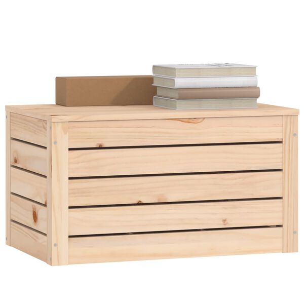 vidaXL Boîte de rangement 59,5x36,5x33 cm Bois massif de pin
