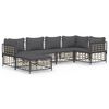 vidaXL Salon de jardin 6 pcs avec coussins anthracite r&eacute;sine tress&eacute;e