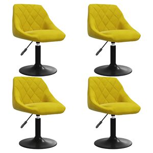 vidaXL Chaises &agrave; manger pivotantes lot de 4 jaune moutarde velours