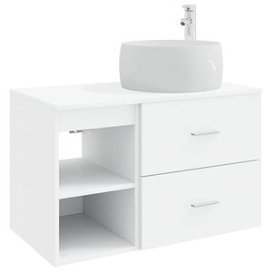 vidaXL Ensemble de mobilier de salle de bain 2 pcs Blanc