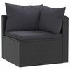 vidaXL Salon de jardin 7 pcs avec coussins R&eacute;sine tress&eacute;e Noir