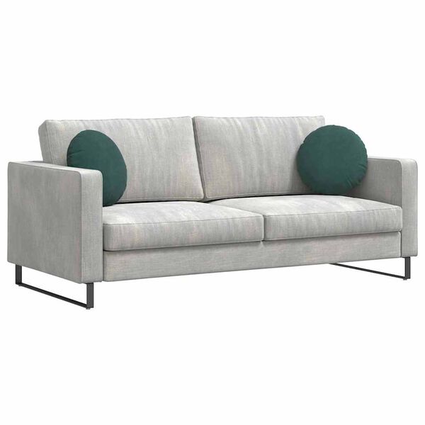 vidaXL Coussins de si&egrave;ge 2 pcs Vert fonc&eacute; &Oslash; 40 x 13 cm Velours