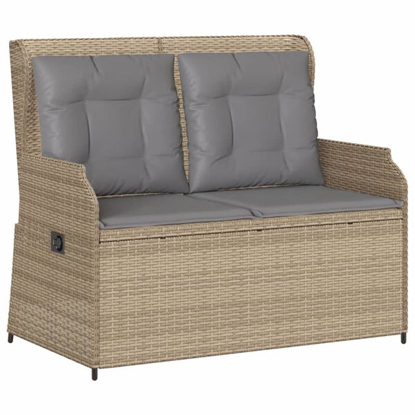 vidaXL Salon de jardin avec coussins 3 pcs beige r&eacute;sine tress&eacute;e