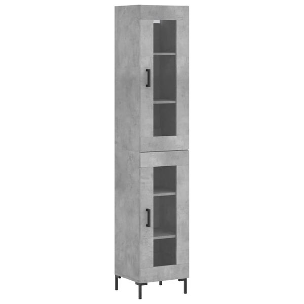 vidaXL Buffet haut Gris b&eacute;ton 34,5x34x180 cm Bois d'ing&eacute;nierie
