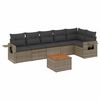 vidaXL Salon de jardin avec coussins 7 pcs gris r&eacute;sine tress&eacute;e