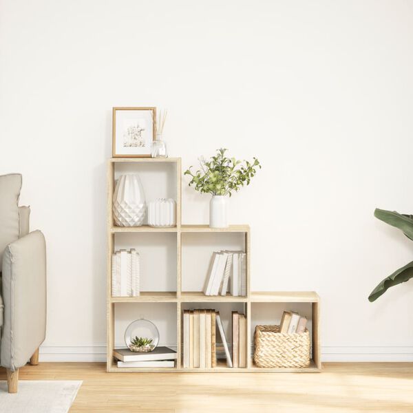 vidaXL Étagère séparatrice de pièce 3 niveaux chêne sonoma 99x29x99 cm