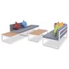 vidaXL Salon de jardin 4 pcs avec coussins Aluminium et WPC