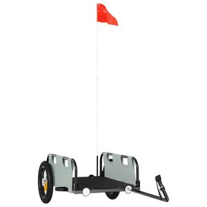 vidaXL Remorque de vélo gris tissu oxford et fer