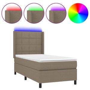 vidaXL Sommier &agrave; lattes de lit matelas LED Taupe 80x200cm Tissu