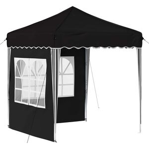 vidaXL Tente de f&ecirc;te pop-up 195 x 195 x 245 cm Noir Tissu Oxford