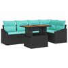 vidaXL Ensemble de salle &agrave; manger pour jardin 6 pcs Noir et Sarcelle